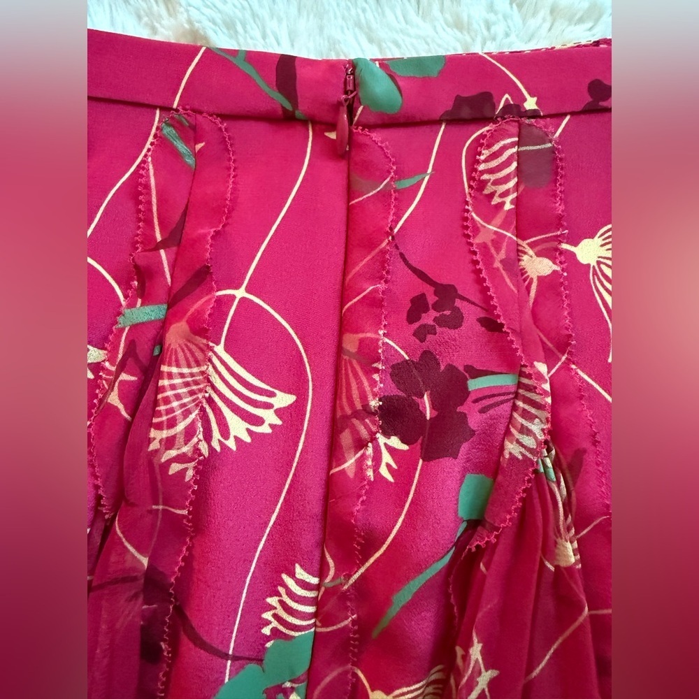 Valentino Pink Lotus Silk Skirt Fairycore – Size IT 40 (US 4) – $3750 Retail NWT - Picture 6 of 9